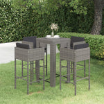 -Delige Tuinbarset Met Kussens Poly Rattan