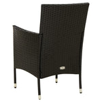 -Delige Tuinset Met Kussens Poly Rattan Zwart