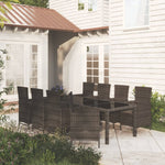 -Delige Tuinset Met Kussens Poly Rattan Zwart