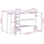 Dressoir Met 3 Lades 120X41X75 Cm Bewerkt Hout