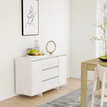 Dressoir Met 3 Lades 120X41X75 Cm Bewerkt Hout