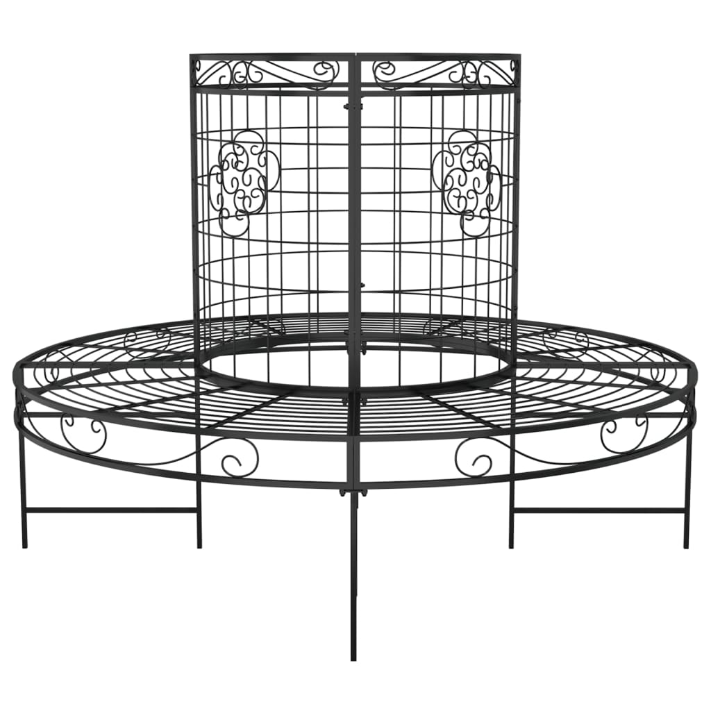 Boombank Rond Ø137 Cm Staal Zwart