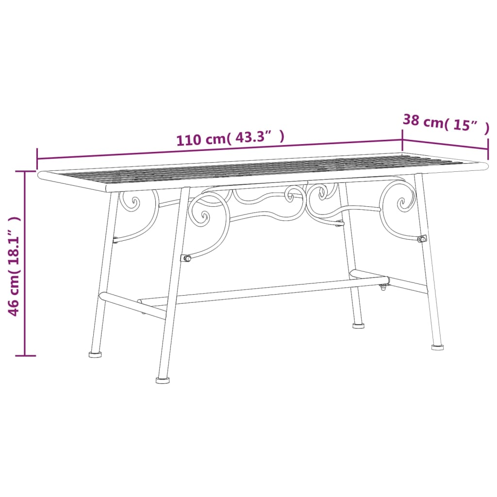 Boombank 110 Cm Staal Zwart Zwart En Blauw