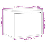 Wandkast 45X30X35 Cm Massief Grenenhout