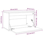 Wandkast 60X30X35 Cm Massief Grenenhout