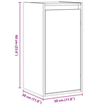 Wandkast 30X30X60 Cm Massief Grenenhout