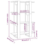 Boekenkast/Kamerscherm 80X30X123,5 Cm