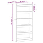 Boekenkast/Kamerscherm 80X30X166 Cm Bewerkt Hout
