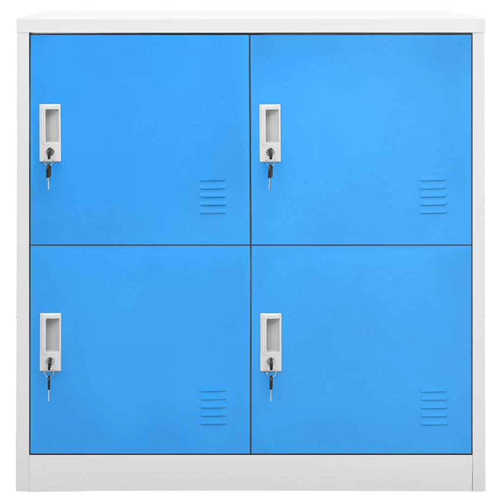 Lockerkasten 90X45X92,5 Cm Staal Lichtgrijs En Blauw