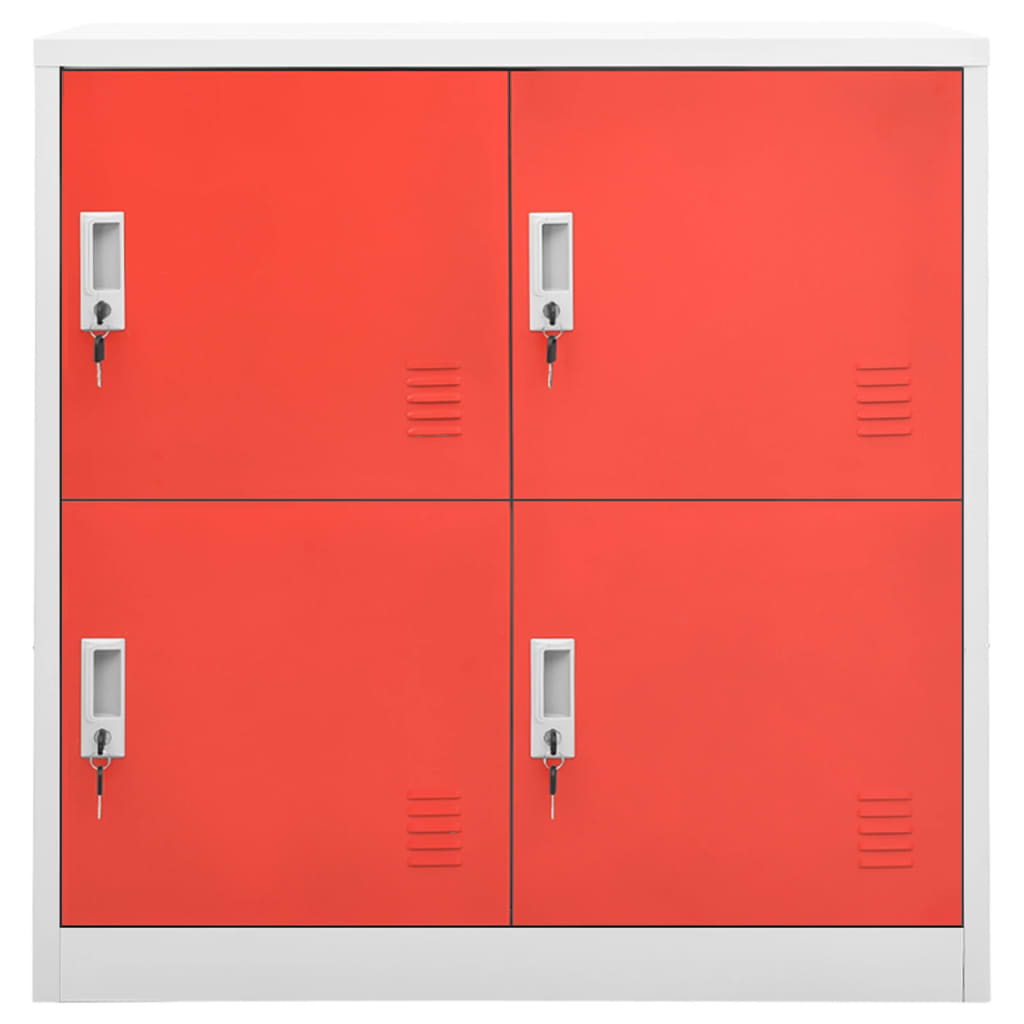 Lockerkasten 90X45X92,5 Cm Staal Lichtgrijs En Rood