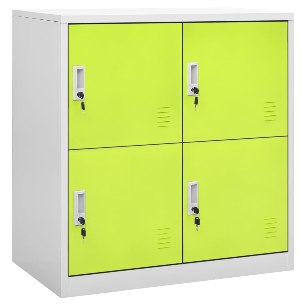 Lockerkasten 90X45X92,5 Cm Staal Lichtgrijs En Groen