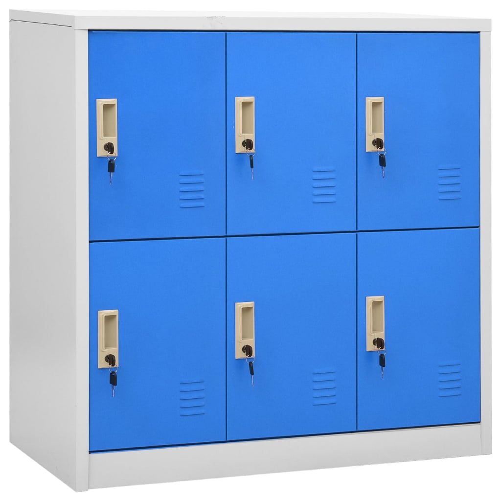 Lockerkasten 90X45X92,5 Cm Staal Lichtgrijs En Blauw