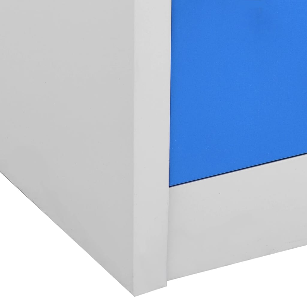 Lockerkasten 90X45X92,5 Cm Staal Lichtgrijs En Blauw