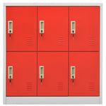 Lockerkasten 90X45X92,5 Cm Staal Lichtgrijs En Rood
