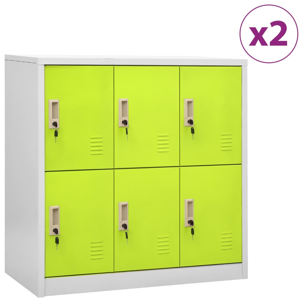 Lockerkasten 90X45X92,5 Cm Staal Lichtgrijs En Groen