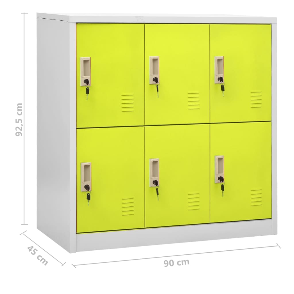 Lockerkasten 90X45X92,5 Cm Staal Lichtgrijs En Groen