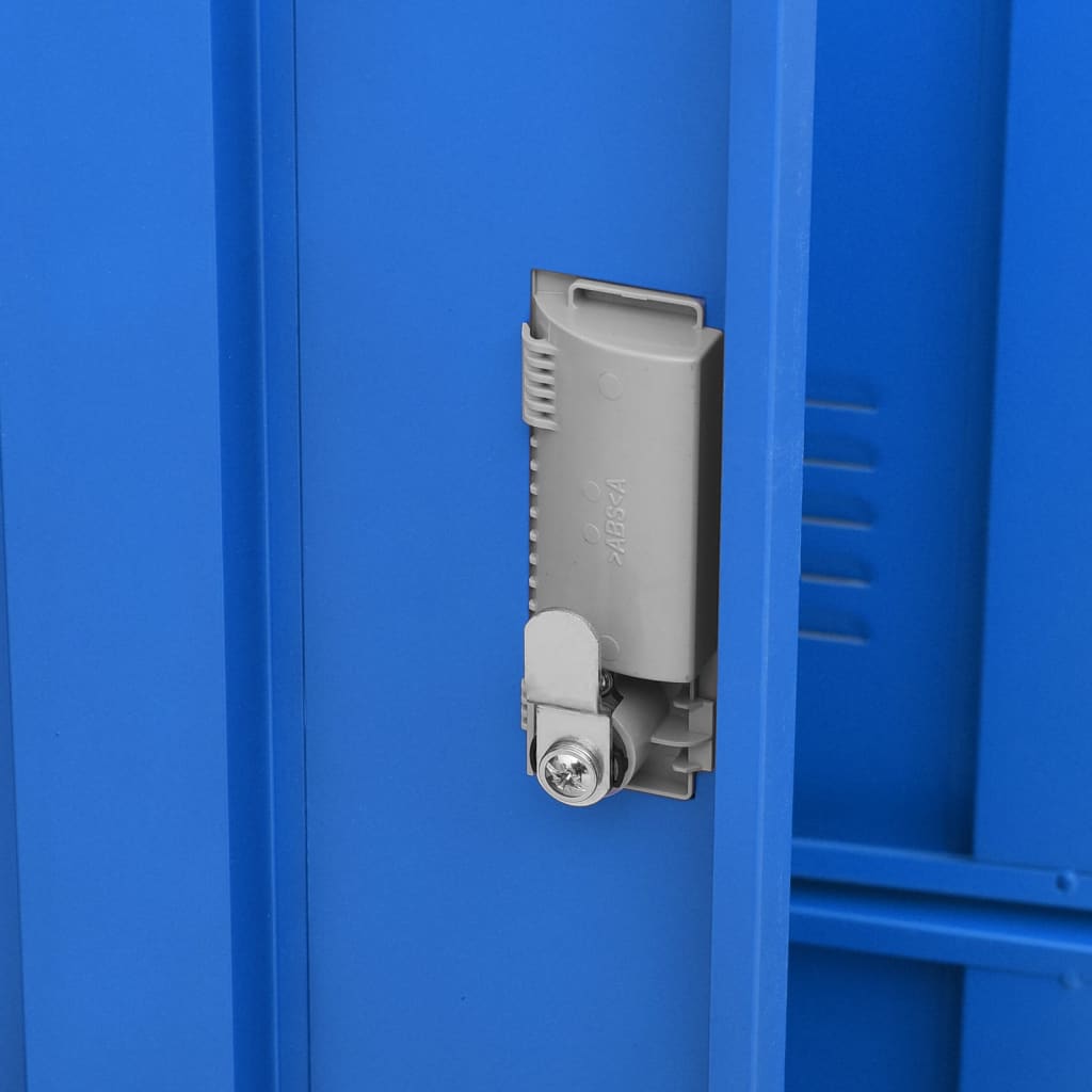 Lockerkasten 90X45X92,5 Cm Staal Lichtgrijs En Blauw