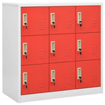 Lockerkasten 90X45X92,5 Cm Staal Lichtgrijs En Rood