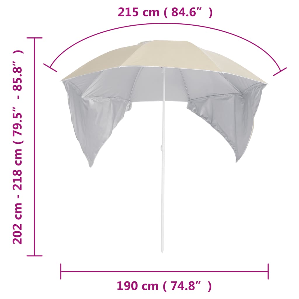 Strandparasol Met Zijwanden 215 Cm Kleurig