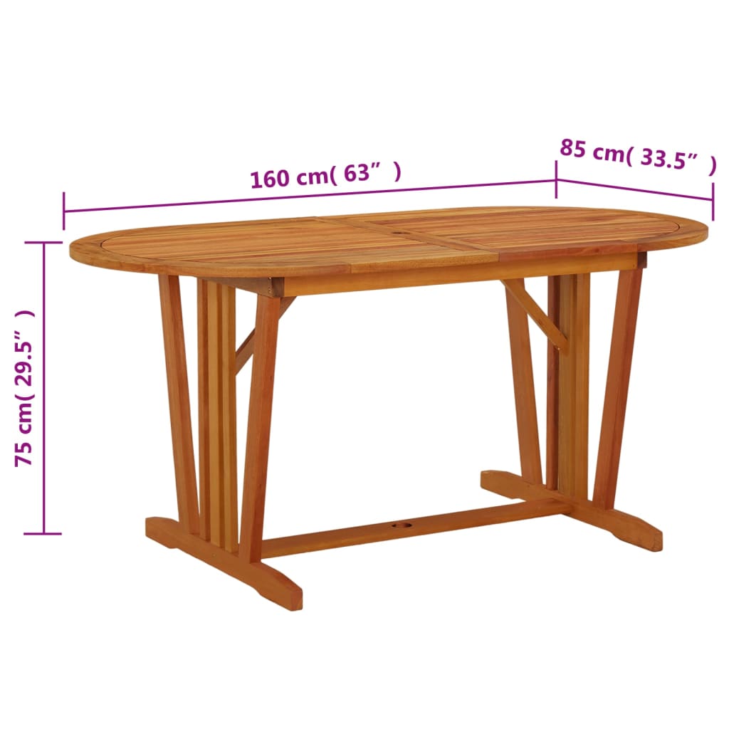 Tuintafel 160X85X75 Cm Massief Eucalyptushout