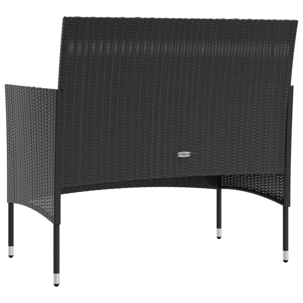 -Delige Loungeset Met Kussens Poly Rattan