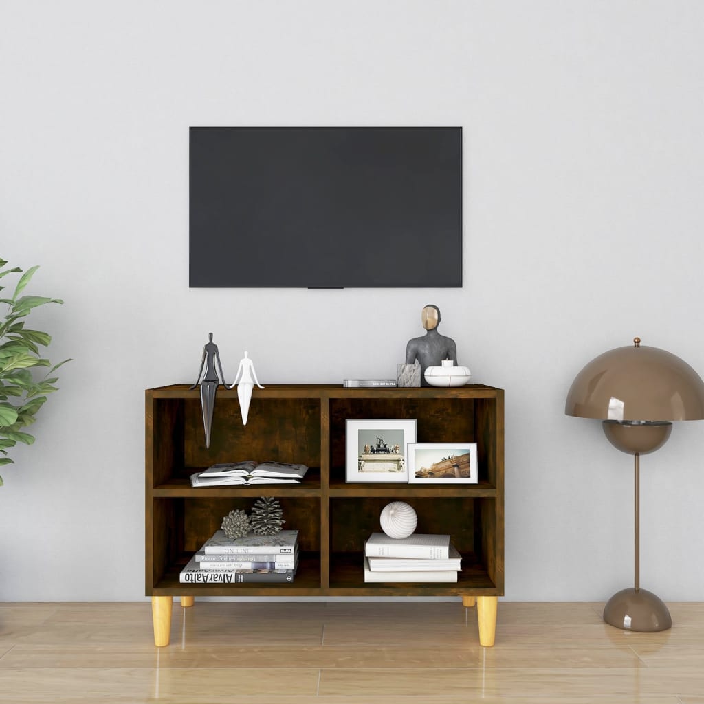 Tv-Meubel Met Massief Houten Poten 69,5X30X50 Cm