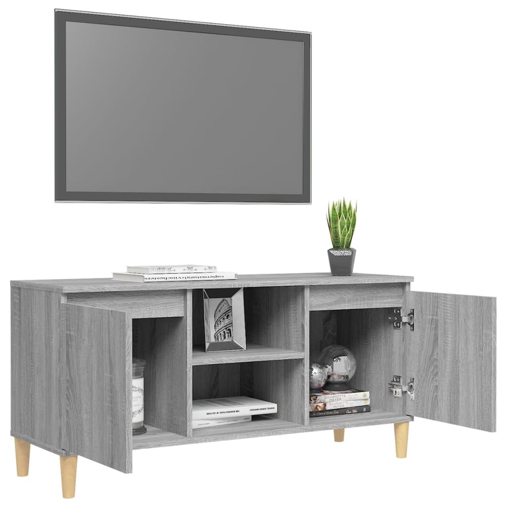 Tv-Meubel Met Houten Poten 103,5X35X50 Cm Eiken