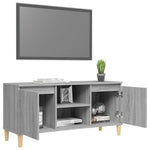 Tv-Meubel Met Houten Poten 103,5X35X50 Cm Eiken