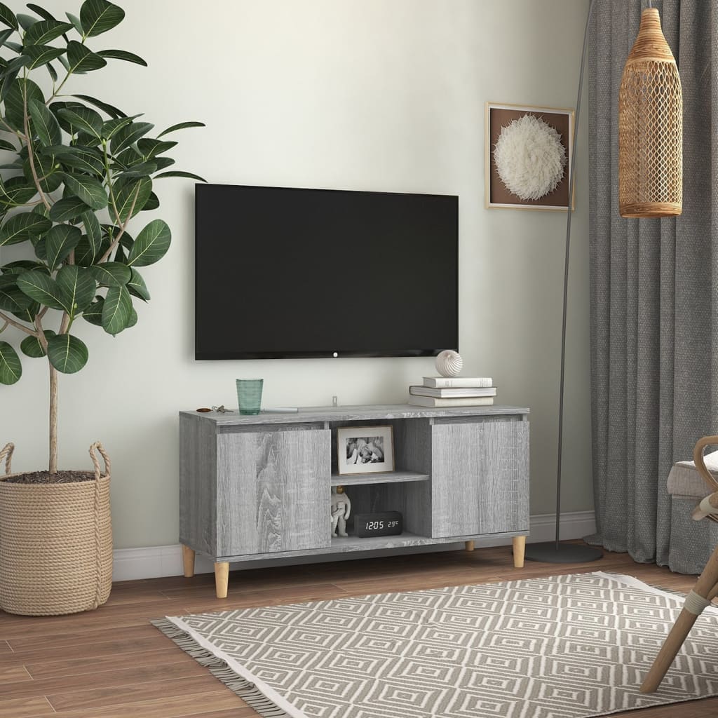 Tv-Meubel Met Massief Houten Poten 03,5X35X50 Cm