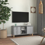 Tv-Meubel Met Massief Houten Poten 03,5X35X50 Cm
