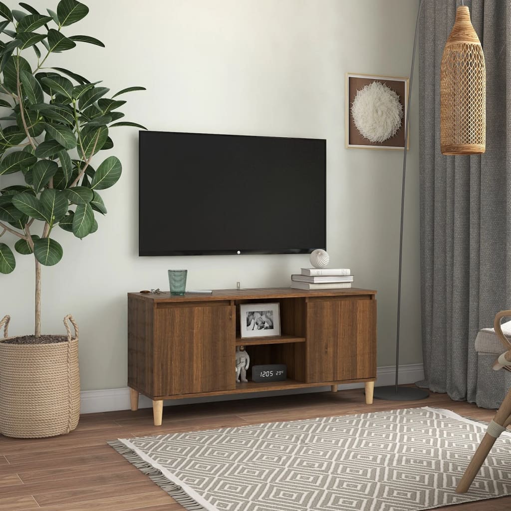 Tv-Meubel Met Massief Houten Poten 03,5X35X50 Cm