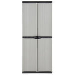 Tuinkast Met 3 Schappen 68X40X168 Cm Grijs En Zwart
