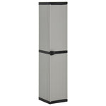 Tuinkast Met 3 Schappen 34X40X168 Cm Grijs En Zwart