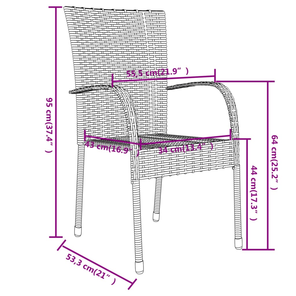 -Delige Tuinset Poly Rattan