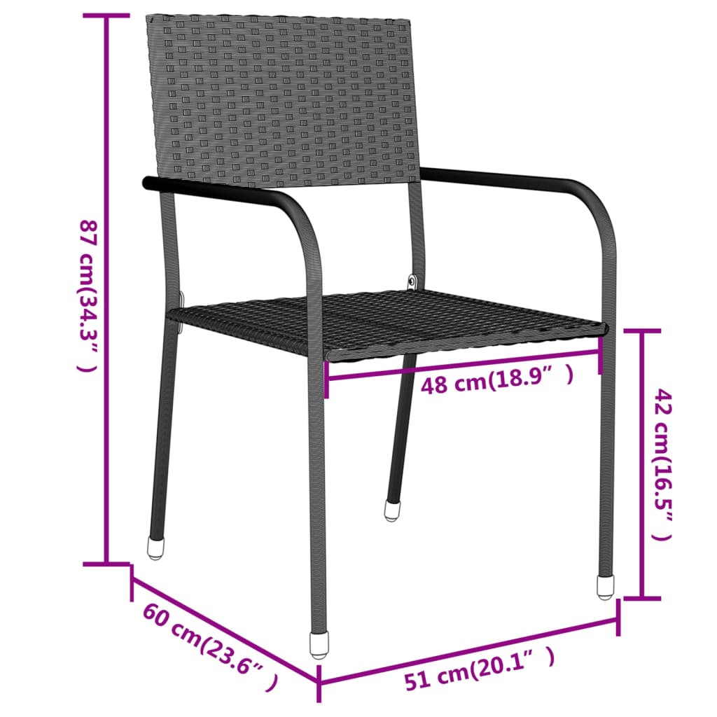 -Delige Tuinset Poly Rattan