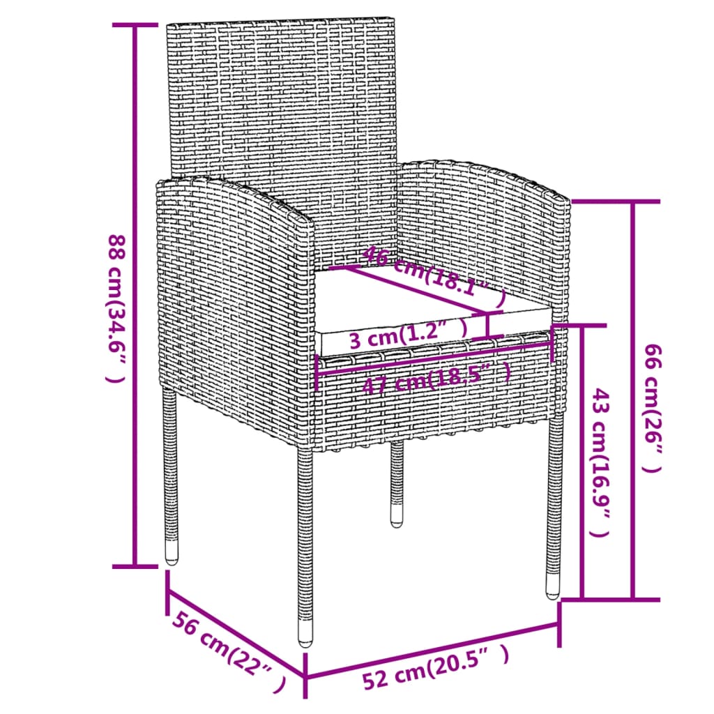 -Delige Tuinset Poly Rattan