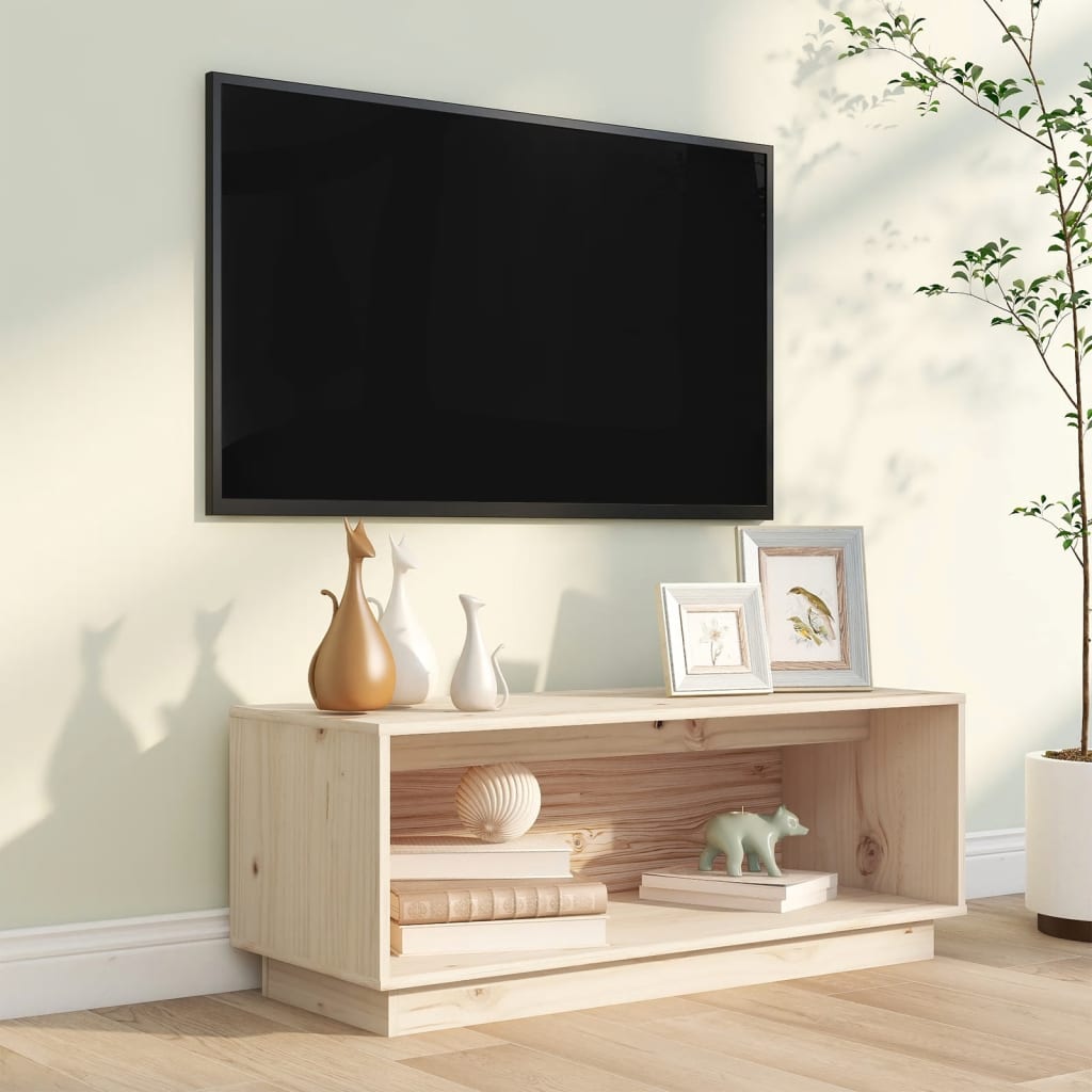 Tv-Meubel 90X35X35 Cm Massief Grenenhout