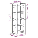 Boekenkast/Kamerscherm 60X35X160 Cm Massief Grenenhout