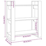 Boekenkast/Kamerscherm 80X35X91 Cm Massief Grenenhout