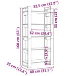 Boekenkast/Kamerscherm 80X35X160 Cm Massief Hout