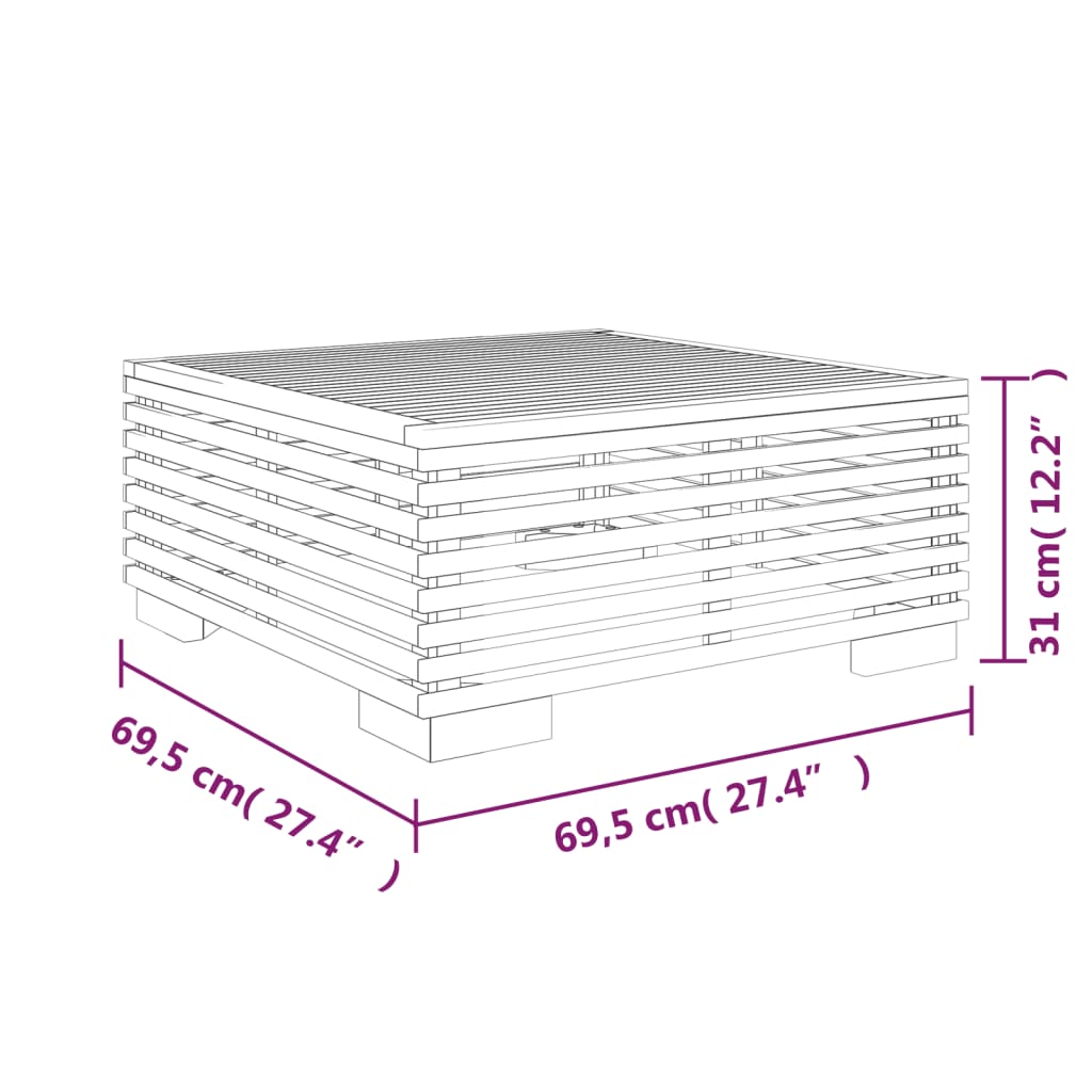 Tuin 69,5X69,5X3 Cm Massief Teakhout