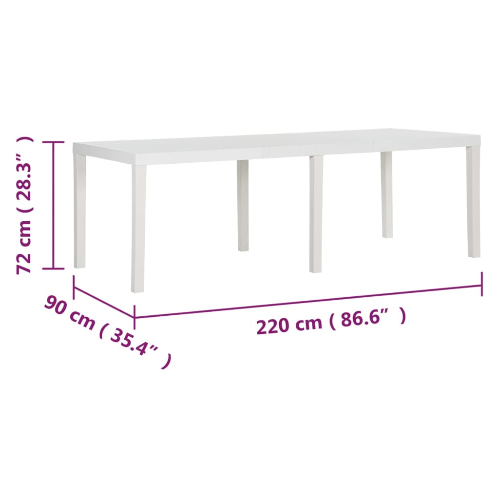 Tuintafel 220X90X72 Cm Polypropeen