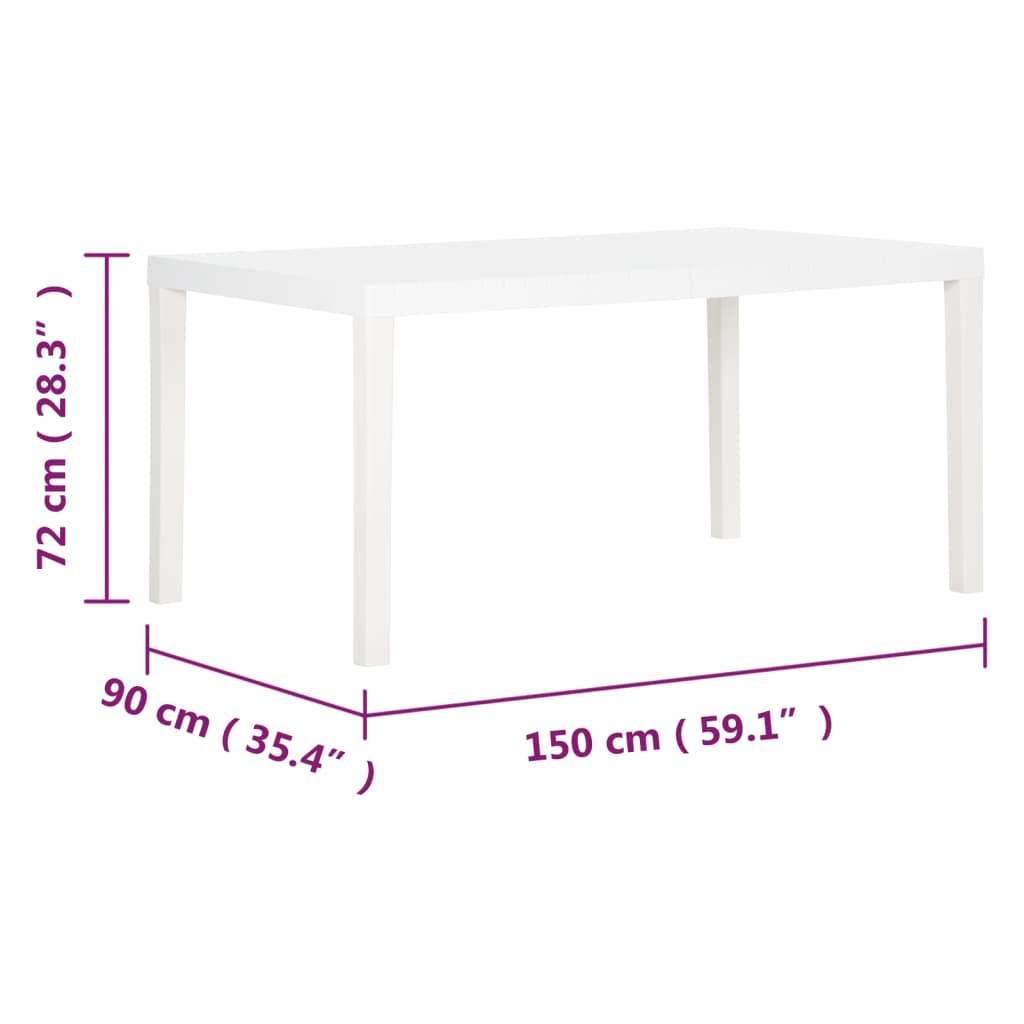 Tuintafel 50X90X72 Cm Polypropeen