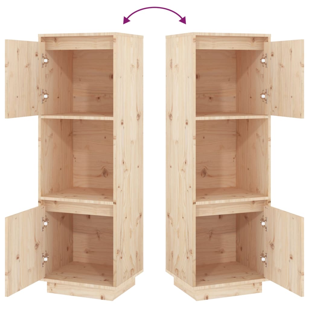Hoge Kast 38X35X117 Cm Massief Grenenhout