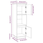 Hoge Kast 38X35X117 Cm Massief Grenenhout