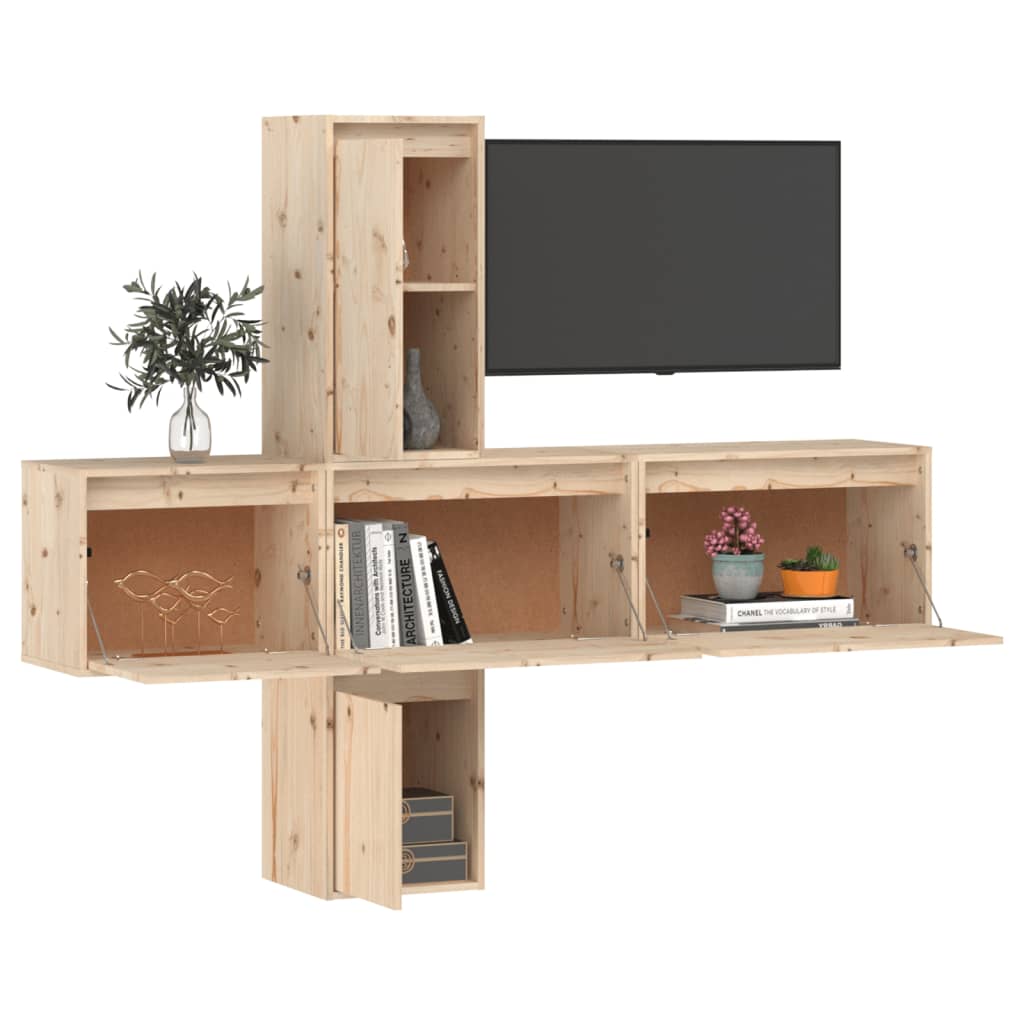 Tv-Meubelen 5 St Massief Grenenhout