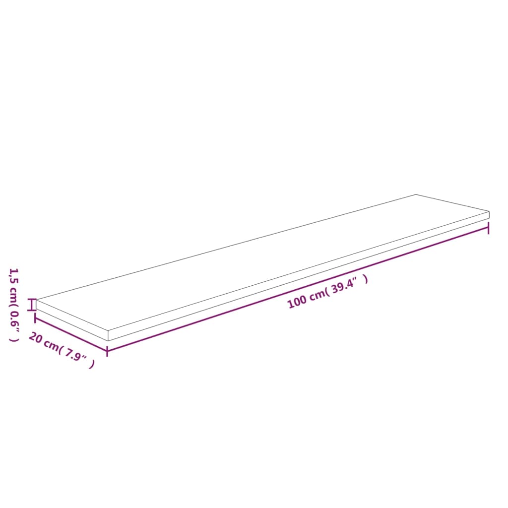 Plank 100X20X1,5 Cm Onbehandeld Massief Eikenhout