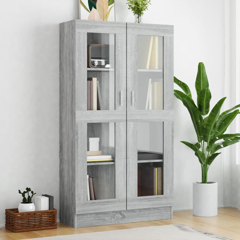 Vitrinekast 82,5X30,5X80 Cm Bewerkt Hout