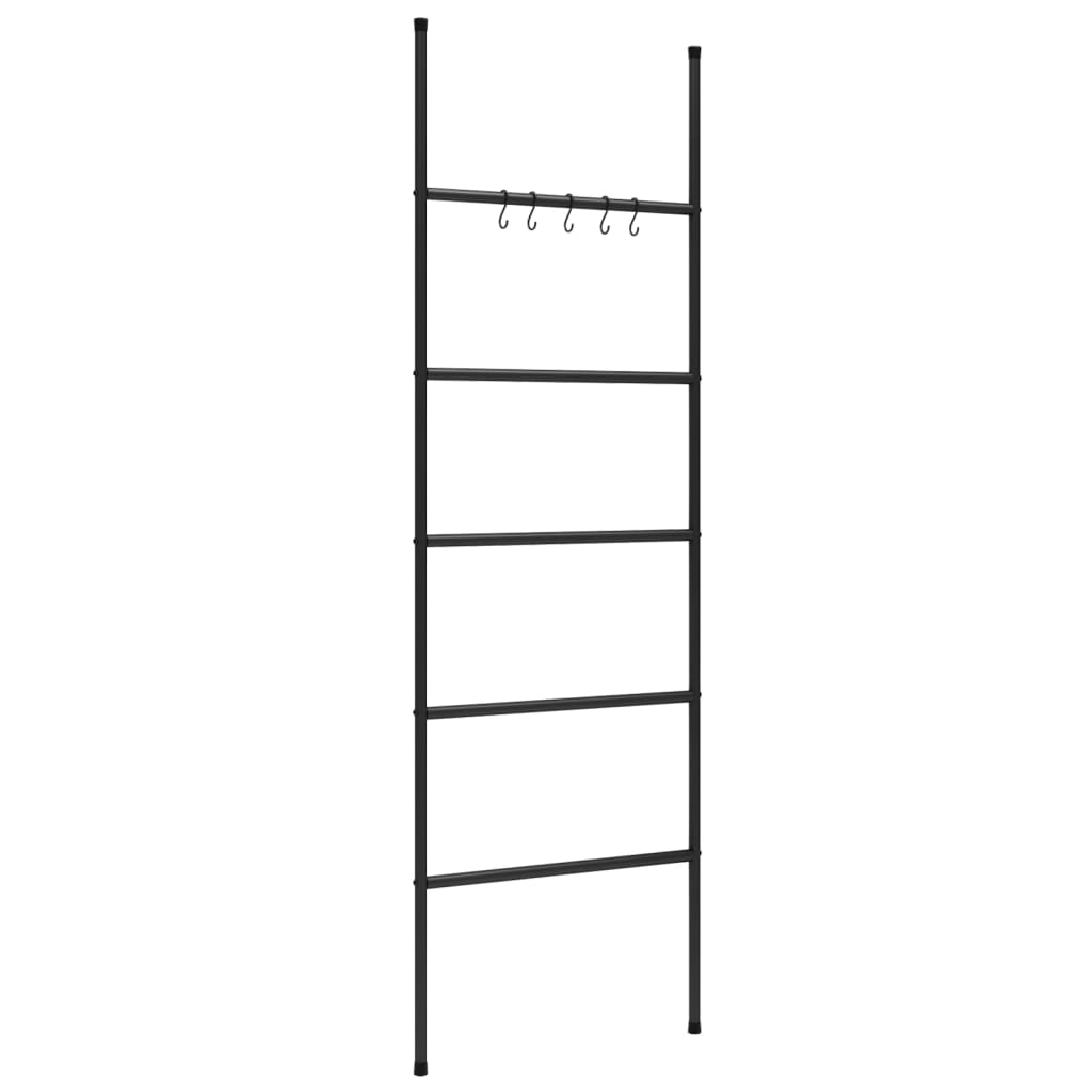 Handdoekenrek Ladder Met 5 Lagen 58X175 Cm Ijzer Zwart