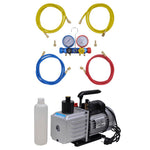 Vacuümpomp 100 L/Min Met 4-Voudige Manometerset